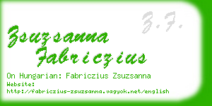 zsuzsanna fabriczius business card